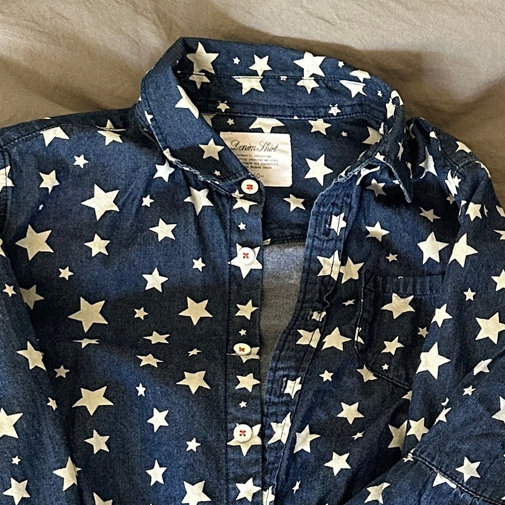 Denim style star pattern matching set 150cm - Picture 2 of 2